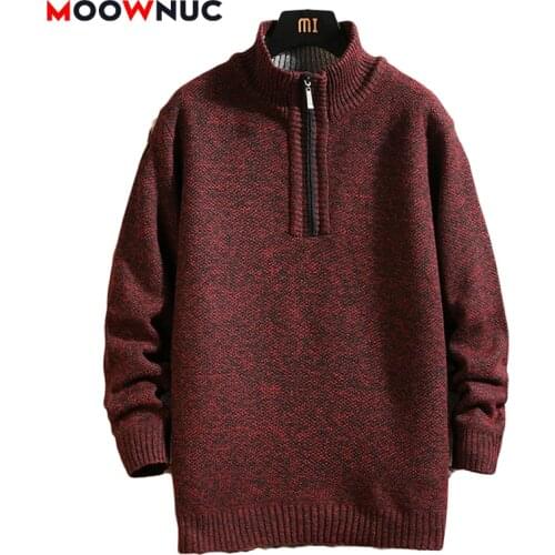 2020 Mens Fashion Sweaters Casual Cardigan Coat Thick Hombre Streetwear Solid Slim Classic Keep Warm Male Spring Autumn MOOWNUC
