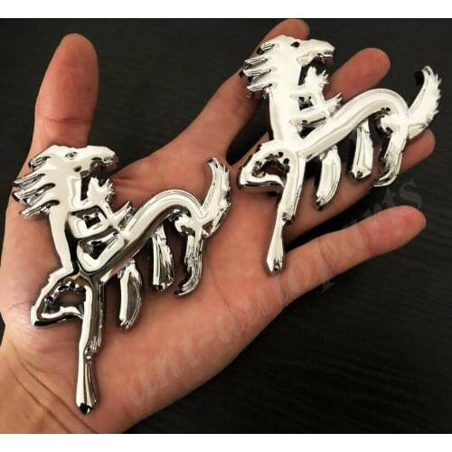 2x Big Metal Chinese Character Runing Horse Pony Car Emblem Badge Decal Sticker
