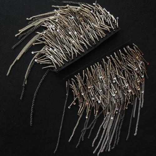 Handmade P17 beads chains badge show tassel brooch epaulet epaulettes spikes suit blazer accessories shoulder board knot pads