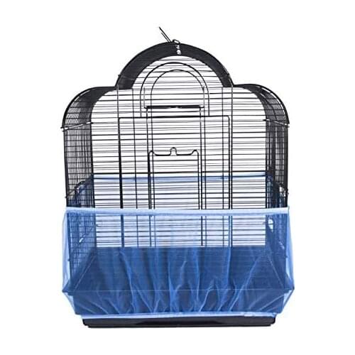 Bird Cage Cover Stretchy Nylon Parrot Cage Seed Catcher Mesh Net Cover Shell Skirt Guard Bird Cage Accessories