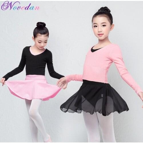 Girls Ballet Costumes Cotton High Waist V-neck Pink Pullover Costumes Kids Sweater Long Sleeve Ballet Dancerwear