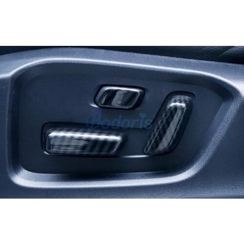 For Mazda CX-5 CX5 2017 2018 2019 Interior Carbon Fiber Look Seat Adjust Switch Button Cap Moulding Panel Auto Car Accessories