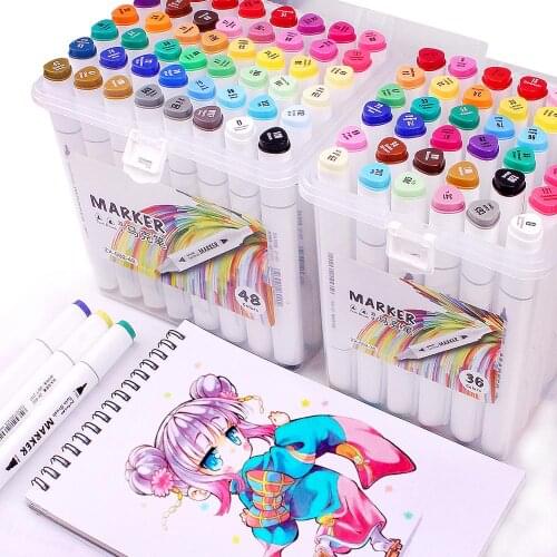 60/80/108 Colors Marker Pen, Doubled Tip Graffiti Pens Marker Pen Set for artist Design, School Drawing Sketch Pen Art Supplies
