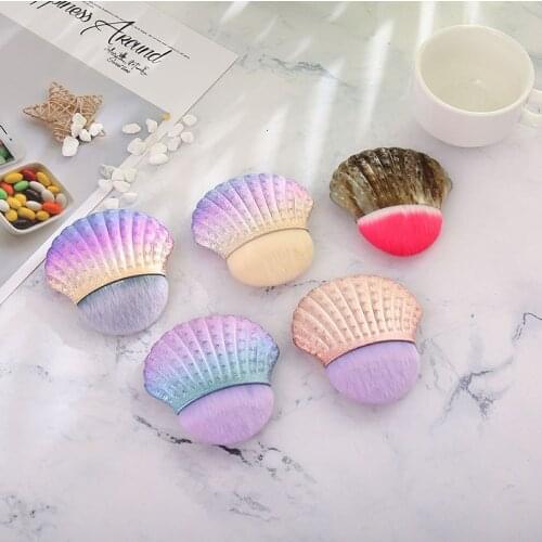 1Pc New Gradual Change Shell Shape Power Foundation Brush Makeup Brush Cosmetic Pro Blush Contour Concealer Face Make Up Brushes