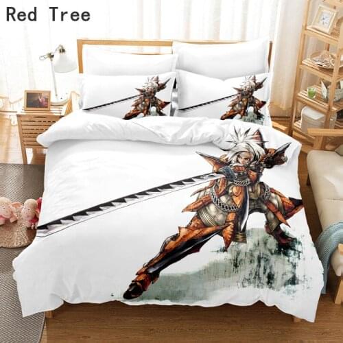 Monster Hunter Game Bedding Set 3d Duvet Cover Sets Comforter Bed Linen Twin Full Queen King Size Luxury Anime Cartoon Kids Gift
