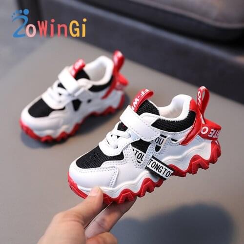 Size 21-30 Children Casual Sports Shoes Fashion Mesh Breathable Sneakers Teens Kids Running Sneakers Boys Girls Red White Shoes