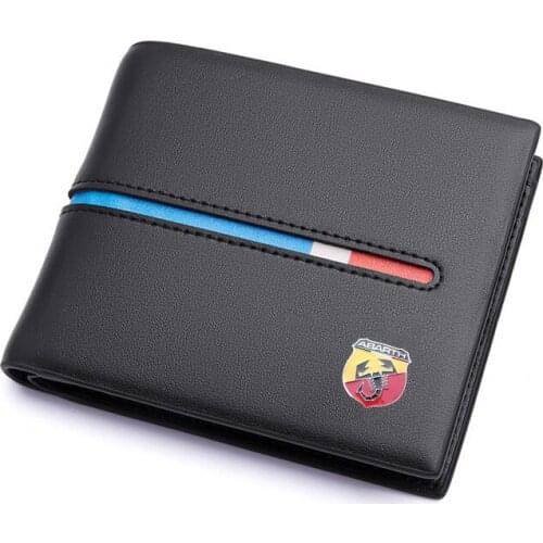 KUNBABY 1 Pcs Top PU Leather Black With Car logo Document Bag Wallet Card Package For Abarth
