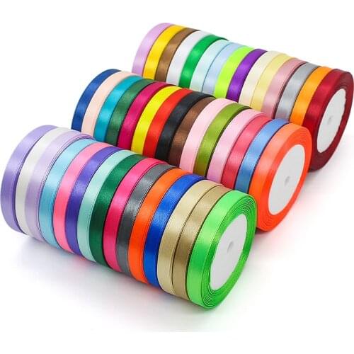 25Yards/Roll 0.6cm 1cm 1.5cm 2cm 2.5cm 4cm 5cm Silk Satin Ribbons for Wedding Birthday Party Decorations DIY Craft Accessories