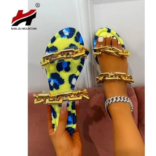 Summer Fashion Womens Shoes Outdoor Chain Sandals Open Toe Comfortable Beach Slippers Plus Size 43