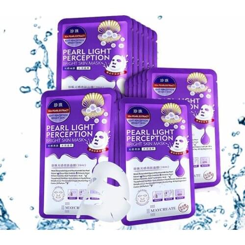 28ml*20pcs pearl sheet FACE mask korean Whitening cosmetics facemask skin care Moisturizing masks tony moly