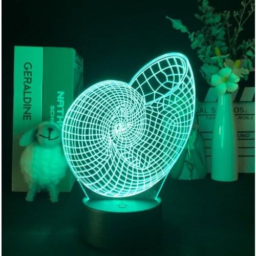 Lovely LED Night Light Animal Sea Snail 3D Desk Lamp for Hotel Kids Room Atmosphere Decor Sleep Nightlight Lava Base with Remote