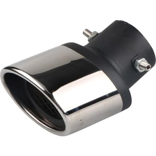 Universal Car Exhaust Muffler Tip Round Stainless Steel Car Tail Rear Chrome Round Exhaust Pipe Tail Muffler Tip Black Muffler