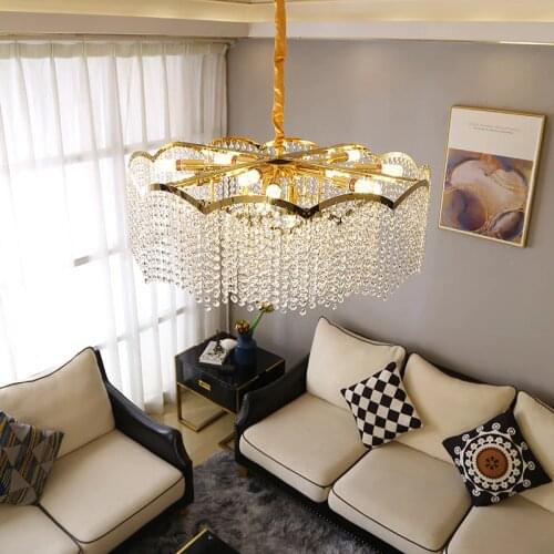 ZuuuVny New Modern Crystal Chandelier For Living Room Gold Round Crystal Lamp Luxury Home Decor Light Bedroom lights