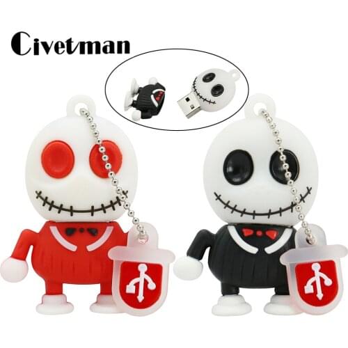 Pendrive Cool Skull Puppet USB Flash Drive 8GB 16GB 32GB 64GB 128GB 256GB USB 2.0 Pen Drive Download USB Flash Memory Stick Disk