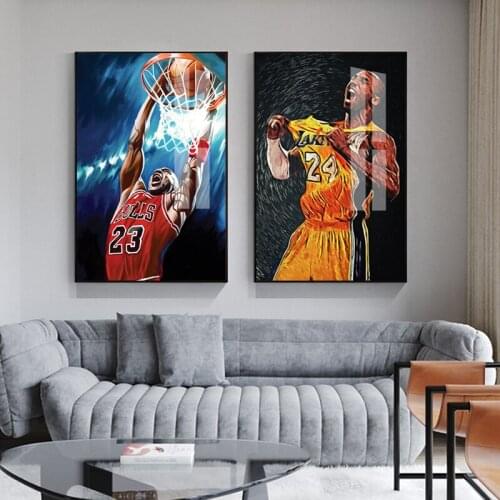 Poster Modern Wall Art Canvas Print Painting Nordic Home Decoration Basketball Player Wall Pictures for Boys Bedroom Home Decor
