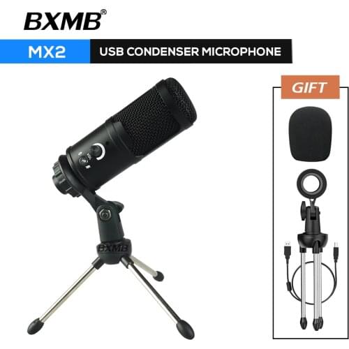 Professional MX2 USB Microphone Condenser Microphono For PC Computer Laptop Recording Studio Singing Gaming Streaming Karaoke