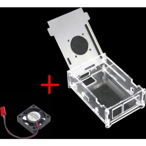 Clear Case with Cooling fan for Orange Pi PC Acrylic Case Plastic Enclosure Transperent Shell for Orange Pi PC Free Shipping