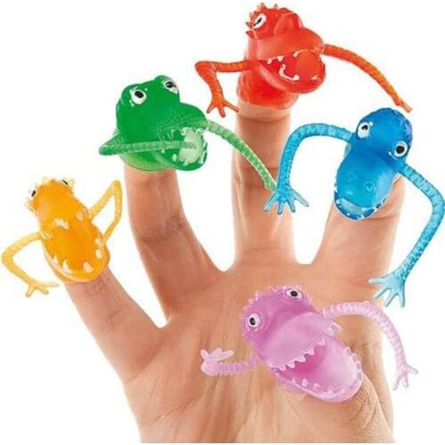 10Pcs Dino Dinosaur Head Animal Finger Puppets Happy Family Storytelling Baby Kids Toys Pretend Party Favors