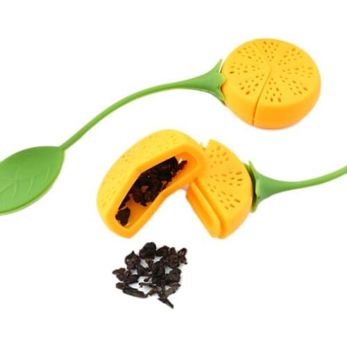 Lemon Shape Tea Infuser Silicone Loose Tea Holder Leaf Strainer Herbal Spice Filter Diffuser For Homehold Tea-leaf Strainer Tool