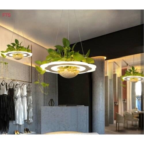 Nordic creative plant dining bar chandelier modern restaurant balcony light acrylic chandelier shop led decorative light