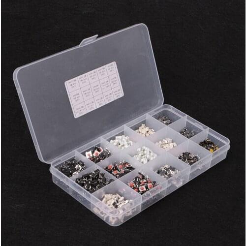 750 Pcs 15 Value Tactile Push Button Switch Micro Switch Momentary Assortment Kit B2QB