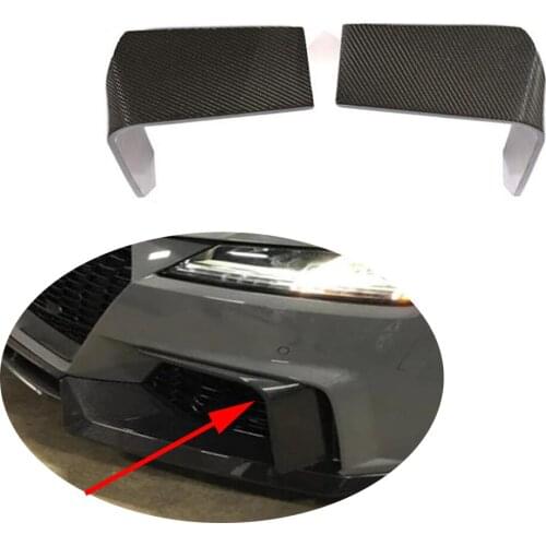 Carbon Fiber Front Bumper Fins Fender Vents Canards For Audi TTRS 2 Door Coupe 2016 2017 2018 2pcs