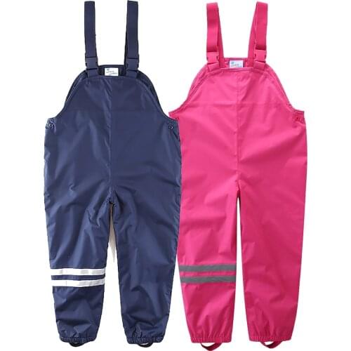 UmkaUmka boy waterproof overalls warm autumn spring full fleece lining trousers outdoor windproof pants loose fit