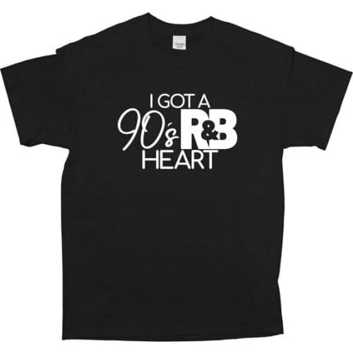 I Got A 90s R&B Heart print fashion t-shirts creative letters T-Shirts women o-neck short sleeve top tees harajuku y2k top