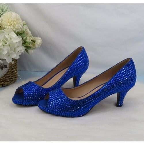 BaoYaFang Purple Crystal Bridal Summer Sandal Woman High heel Platform Shoes Big size Open Toe Party wedding shoes Bride Women