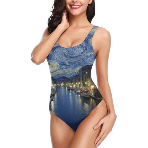 Women 2021 sexy Bikinis Venice Starry Night Tote Bag Women Swimsuit One Piece womens top R336 Beach wear For Women