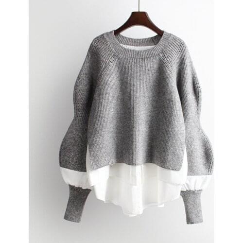 European station knitwear womens new spring and autumn lazy sweater lace up loose oversized coat