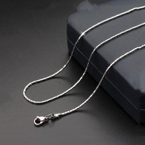 Cheap 0.8MM 1.2mm 316L Stainless Steel Side Chain Necklace 18-24inches Fashion Gift Jewelry For Woman Fit Pendant