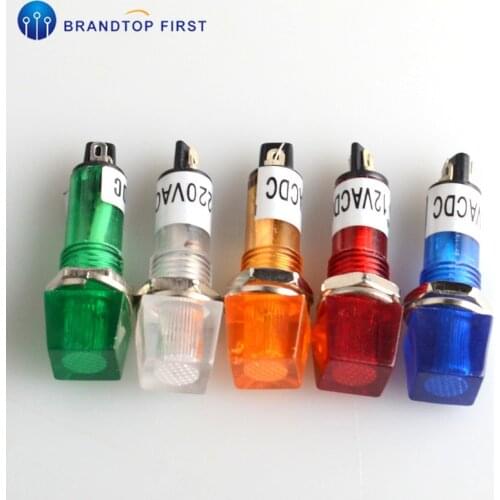 1pcs 12VDC 220VAC 10mm Red green yellow Power Indicator Signal Light