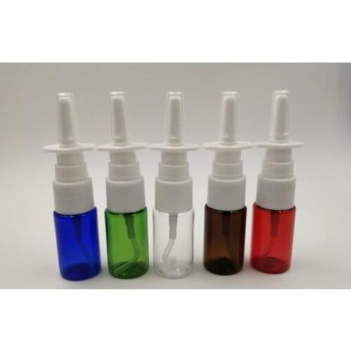100+5 Sets/lot 10ml plastic Nasal Spray Pumps bottle, 10cc PE Nasal Atomizers, 1/3oz Oral Spray Applicators (6 colors to choose)