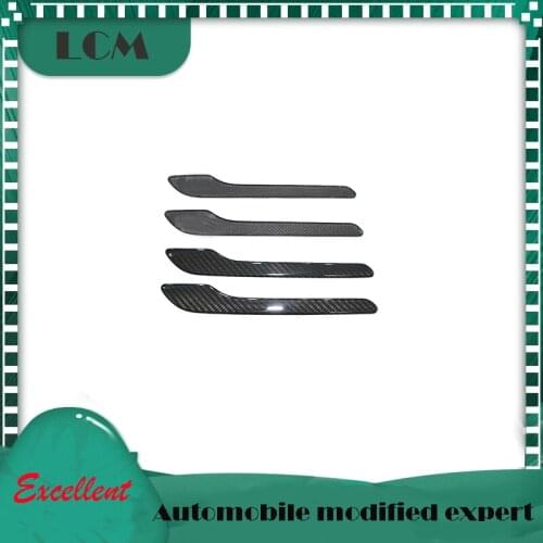 2017 2018 2019 for Tesla Model 3 Add on Style Gloss Black Carbon Fiber Door Handle Cover 4pcs