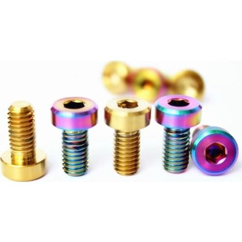 4 PCS M6x12mm Ti/Golden/Rainbow GR5 Titanium Bolts For Motorcycle Fuel Tank Cap
