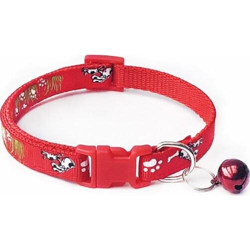 5pc New Adjustable Nylon Dog Bell Collars Pet Collars with Bells Colorful Necklace Collar for Little Pet Dogs Pet Products