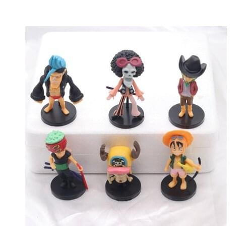 6pcs/set Anime One Piece Luffy Zoro Sanji figurine PVC Action Figure Model Toys For Children BROOK Nami Chopper Sunny Pirate Boa