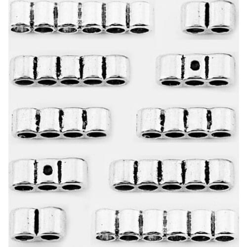 20pcs 2/3/4/5/6 Multi-Hole Slider Spacer For 3mm Round Leather Cord Bracelet Necklace Jewelry Making Accessories