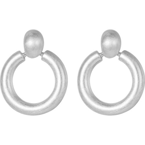 Big Retro New Round Pendant Earrings for Women Girls Alloy Circle Drop Earring Fashion Jewelry boucle d'oreille femme 2021