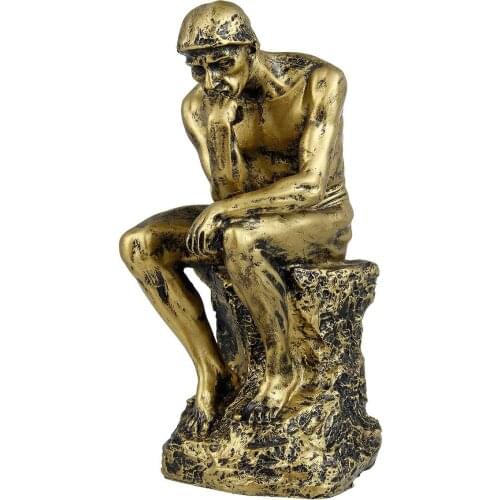 Bronze Color Artist Art Statue Sculpture Thinker Statue For Home Decoration Sculpture For Decorative Gold Silver