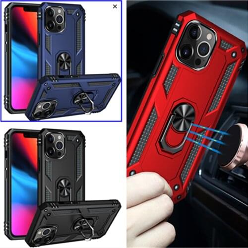 For Iphone 12 11 Pro Max XR 13 7 8Plus Case with Magnetic Ring Holder TPU PC Armor Anti-Shock Cellphones Bumper Phone Case Cover