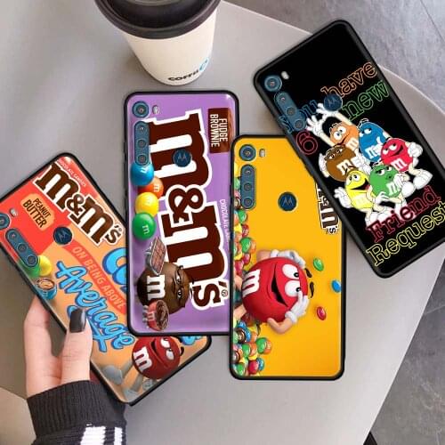 Phone Capa for Motorola G9 Play One Fusion G8 Power Lite Shell for Moto E6s Edge Plus G30 Soft Case M&Ms Chocolate