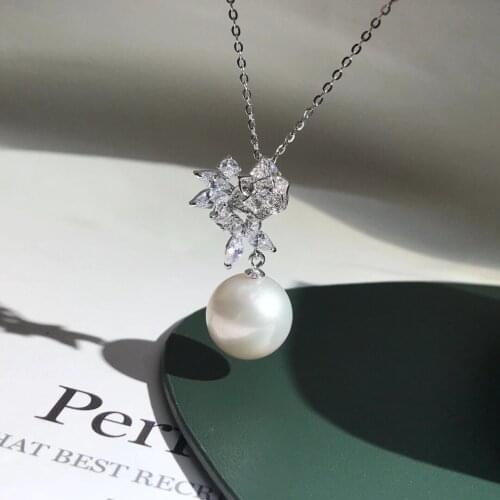 Flower Shape 925 Sterling Silver Pendant Mount Base Settings Mountings Findings Parts for Pearl Crystal Jade Agate Beads Stones