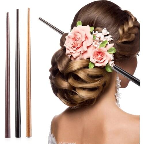 1pcs Wooden Hair Sticks Straight Pointed Natural Hairpin Hair Chopsticks Hair Accessory for Ladies Girls Women Hair Styling Tool