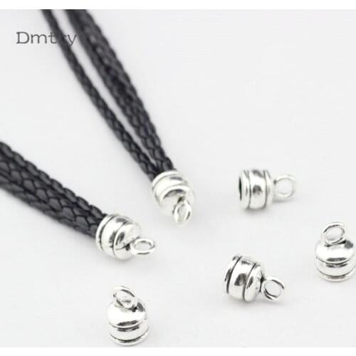 Dmtry 20PCS 20% Off Bracelet Jewelry Wholesale Necklace Leather Cord End Caps End Connector Making DIY Jewelry Findings LC0087