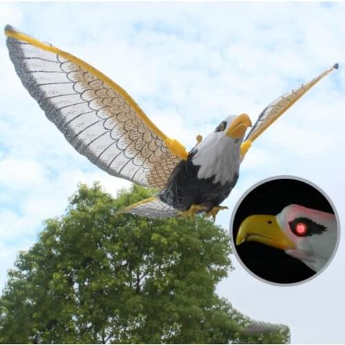 Emulation Luminous Bird Repellent Hanging Eagle With Music Flying Bird Scarer For Garden Scarecrow Yard Bird Repeller