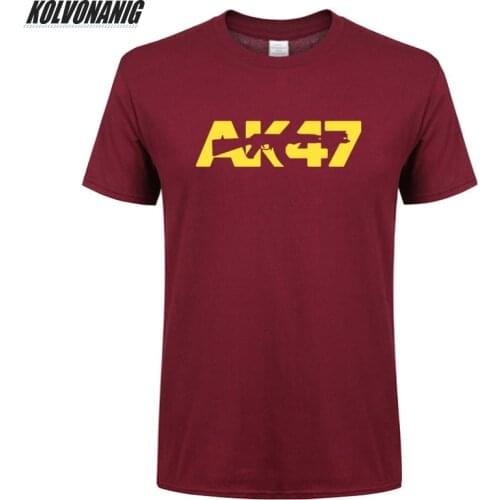 KOLVONANIG 2019 Summer Fashion New Streetwear Men Cotton T-Shirts AK47 Printed T Shirt Short Sleeve Male AK-47 Gun Tops Tees 3XL