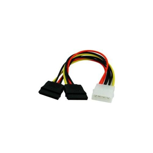 Jimier IDE to Dual SATA II 15P Y Splitter 10cm Hard Disk Power Supply Extension Cable