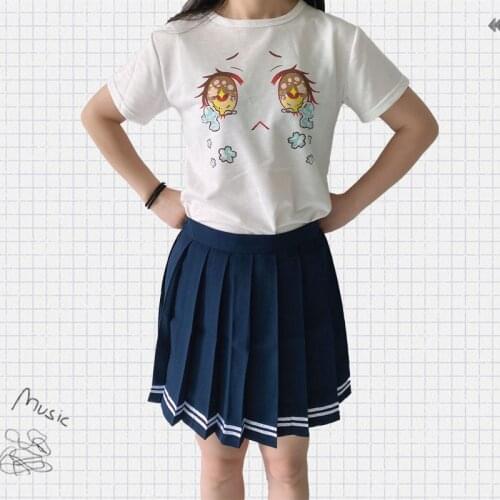 Kawaii Harajuku Mini Skirts Women High Waist Pleated Skirts Female Lolita A-Line Sailor Skirt Large Size Preppy School Uniforms